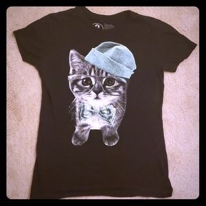Hipster kitty tee